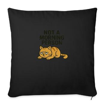 Chat fatigué - Housse de coussin décorative 45 x 45 cm - noir - Devant