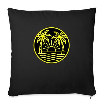 Island Palm Tree Holidays - Sofa pillowcase 17,3'' x 17,3'' (45 x 45 cm) - black - Front
