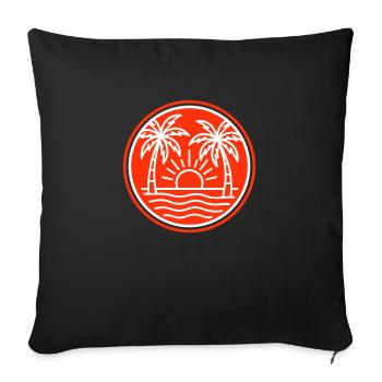 Island Palm Trees Ocean Sun - Sofa pillowcase 17,3'' x 17,3'' (45 x 45 cm) - black - Front