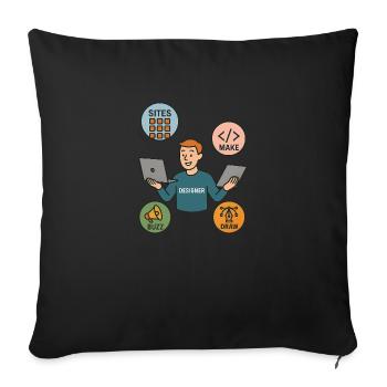 FIGMA CONFIG - Housse de coussin décorative 45 x 45 cm - noir - Devant