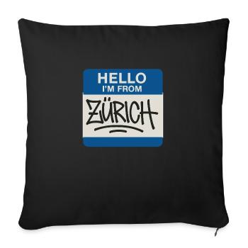 Zuerich Hello Sticker Graffiti - Sofa pillowcase 17,3'' x 17,3'' (45 x 45 cm) - black - Front
