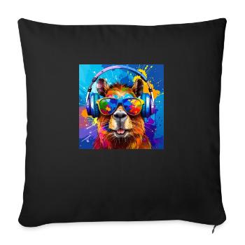Capybara, capybara,graffiti,painting, colorful - Sofa pillowcase 17,3'' x 17,3'' (45 x 45 cm) - black - Front