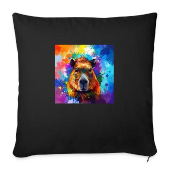 Capybara, capybara,graffiti,painting, colorful - Sofa pillowcase 17,3'' x 17,3'' (45 x 45 cm) - black - Front