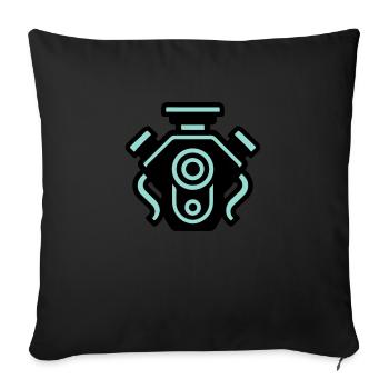 Réglage mécanique du moteur - Housse de coussin décorative 45 x 45 cm - noir - Devant