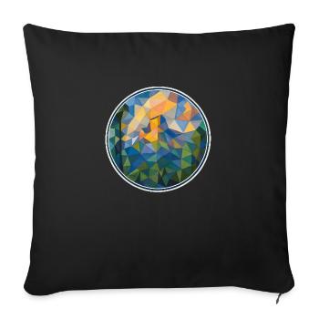 Cubist mountain landscape - Sofa pillowcase 17,3'' x 17,3'' (45 x 45 cm) - black - Front