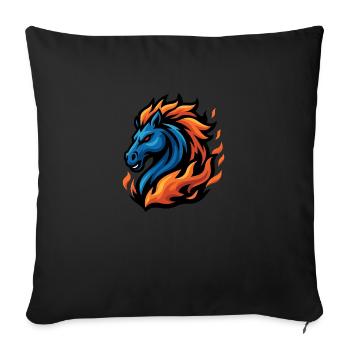 Horse – Thunder Hoof | Urban Zodiac Mascot - Sofa pillowcase 17,3'' x 17,3'' (45 x 45 cm) - black - Front