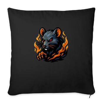 Rat – Shadow Claws | Urban Zodiac Mascot - Sofa pillowcase 17,3'' x 17,3'' (45 x 45 cm) - black - Front