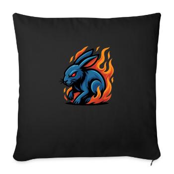 Rabbit – Moon Runner | Urban Zodiac Mascot - Sofa pillowcase 17,3'' x 17,3'' (45 x 45 cm) - black - Front