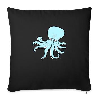Pieuvre Pieuvre Pieuvre Calmar Céphalopode Mauvais œil - Housse de coussin décorative 45 x 45 cm - noir - Devant