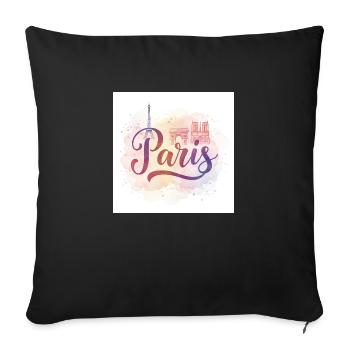 Paris Aquarell - Sofakissenbezug 45 x 45 cm - Schwarz - Vorne