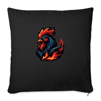 Rooster – Fire Crest | Urban Zodiac Mascot - Sofa pillowcase 17,3'' x 17,3'' (45 x 45 cm) - black - Front