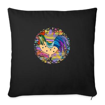 Coq - Housse de coussin décorative 45 x 45 cm - noir - Devant