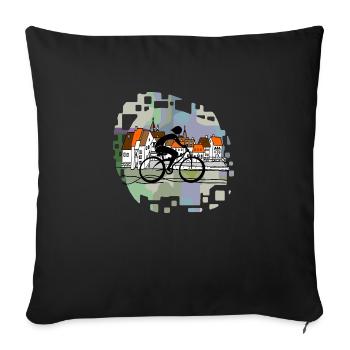 Cycliste - Housse de coussin décorative 45 x 45 cm - noir - Devant
