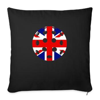 Pickleball Royaume-Uni - Housse de coussin décorative 45 x 45 cm - noir - Devant