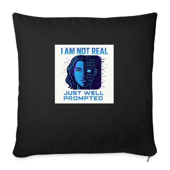 Half human, half digital - Sofa pillowcase 17,3'' x 17,3'' (45 x 45 cm) - black - Front