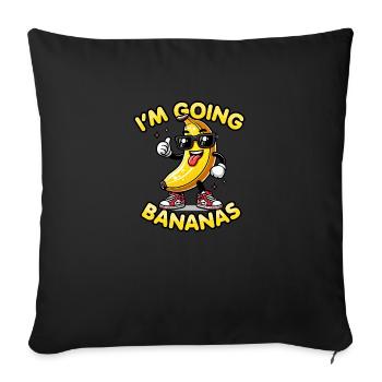 Kawaii Chibi Banana – I’m Going Bananas Funny Food - Housse de coussin décorative 45 x 45 cm - noir - Devant