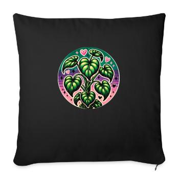 Maman Plante Années 80 - Housse de coussin décorative 45 x 45 cm - noir - Devant