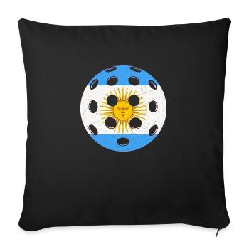 Pickleball Argentine - Housse de coussin décorative 45 x 45 cm - noir - Devant