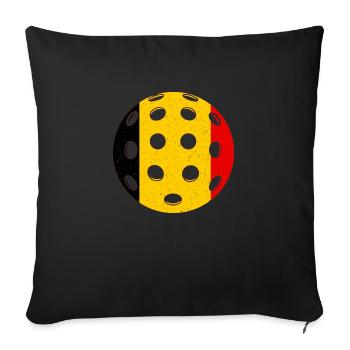 Pickleball Belgique - Housse de coussin décorative 45 x 45 cm - noir - Devant