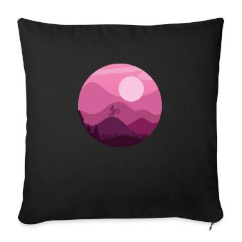 Mountain Biker - Sofa pillowcase 17,3'' x 17,3'' (45 x 45 cm) - black - Front