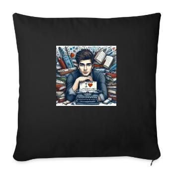 Ich liebe Literatur - Sofakissenbezug 45 x 45 cm - Schwarz - Vorne