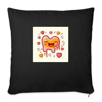 Bespritztes eisiges Herz - Sofakissenbezug 45 x 45 cm - Schwarz - Vorne