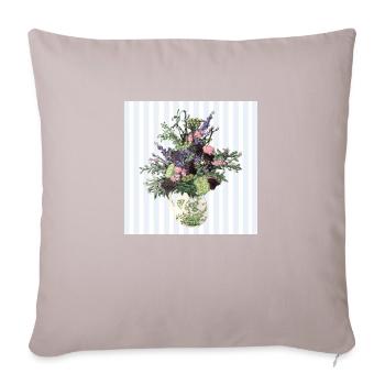 Still Life Flower Vase Bouquet Vintage in Oil - Sofa pillowcase 17,3'' x 17,3'' (45 x 45 cm) - light taupe - Front