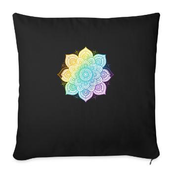 A T shirt design displays a mandala in vivid ra - Sofakissenbezug 45 x 45 cm - Schwarz - Vorne