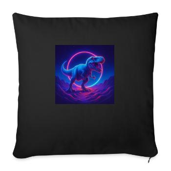 Neon Print Dino - Sofakissenbezug 45 x 45 cm - Schwarz - Vorne