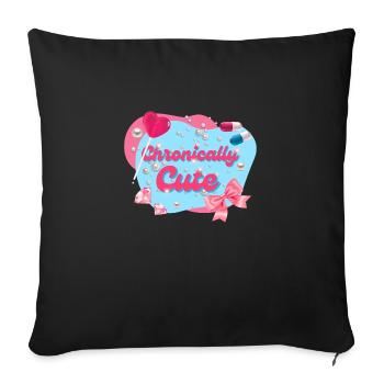 Chronically Cute Lolly Bow Pills Diamonds - Sofa pillowcase 17,3'' x 17,3'' (45 x 45 cm) - black - Front
