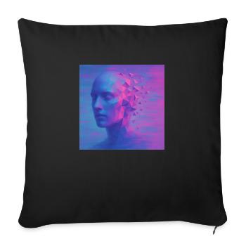 Futuristischer Kopf im Digital Stil - Sofakissenbezug 45 x 45 cm - Schwarz - Vorne