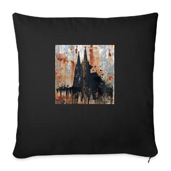 Graffiti Cologne Cathedral Silhouette Rust Metal Urban - Sofa pillowcase 17,3'' x 17,3'' (45 x 45 cm) - black - Front