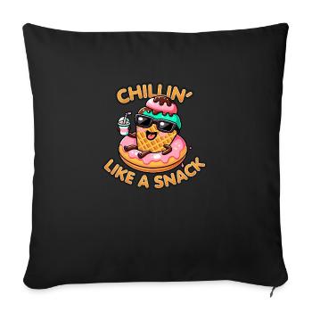Kawaii IceCream – Chillin' Like a Snack - Housse de coussin décorative 45 x 45 cm - noir - Devant