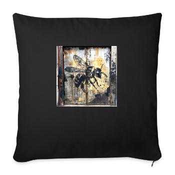 Lost Place einzel Biene fliegend Rost Metall urban - Sofakissenbezug 45 x 45 cm - Schwarz - Vorne