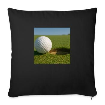 Sport - Golf - Housse de coussin décorative 45 x 45 cm - noir - Devant