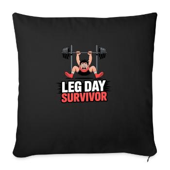 Leg Day Survivor Fitness - Housse de coussin décorative 45 x 45 cm - noir - Devant