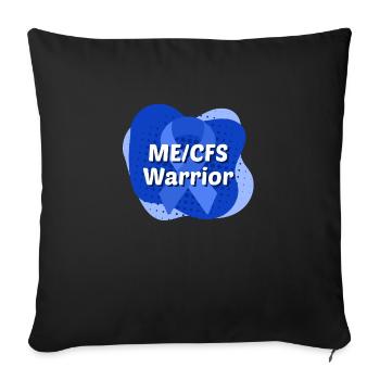 ME/CFS Warrior blaue Schleife - Sofakissenbezug 45 x 45 cm - Schwarz - Vorne