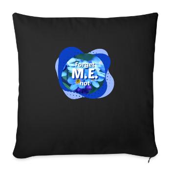 Oubliez M.E. pas bleu Myosotis - Housse de coussin décorative 45 x 45 cm - noir - Devant