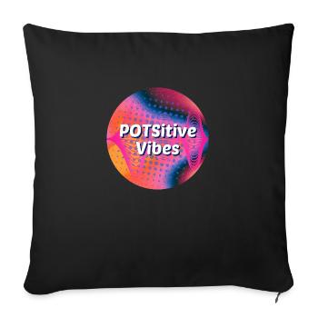 POTSitive Vibes bunter Hintergrund Wellen - Sofakissenbezug 45 x 45 cm - Schwarz - Vorne