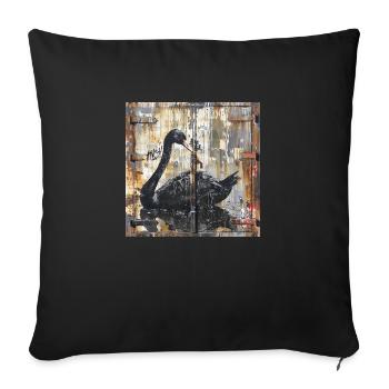 Graffiti Black Swan Rust Porte De Conteneur En Métal - Housse de coussin décorative 45 x 45 cm - noir - Devant