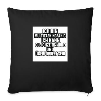 Müde² - Sofakissenbezug 45 x 45 cm - Schwarz - Vorne