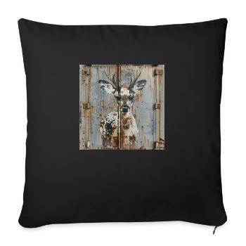 Graffiti Deer Rust Metal Urban Container Door - Sofa pillowcase 17,3'' x 17,3'' (45 x 45 cm) - black - Front
