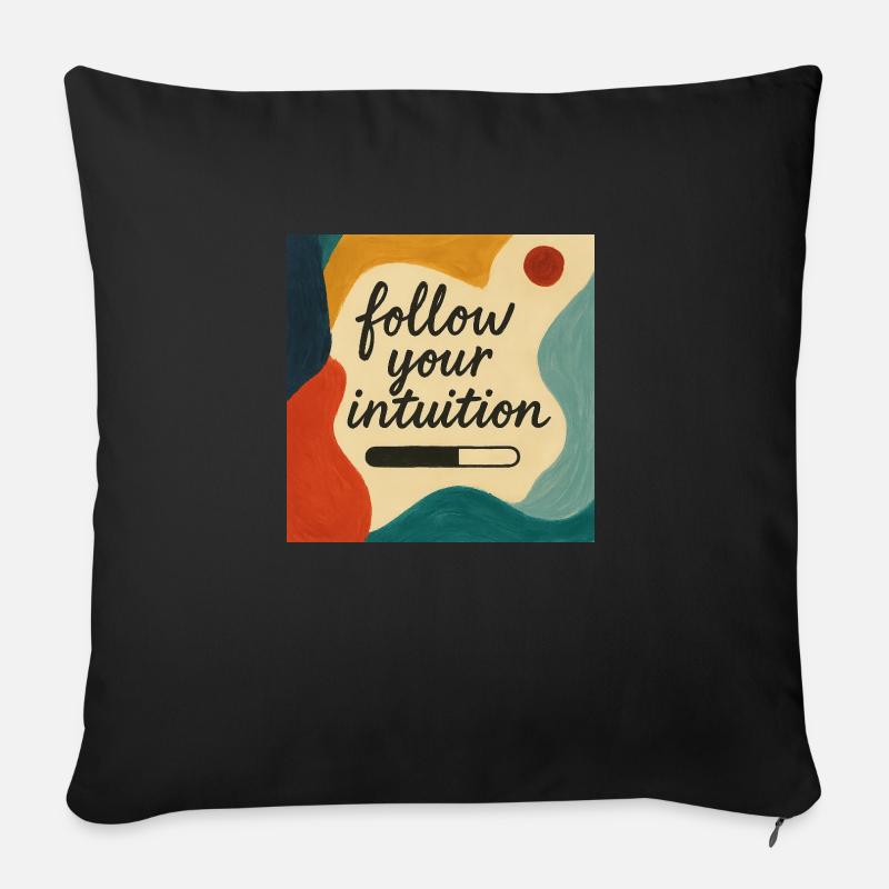 Intuition in Farbe - Sofakissenbezug 45 x 45 cm - Schwarz