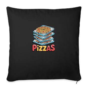 Pizzas by Ruehl - Sofa pillowcase 17,3'' x 17,3'' (45 x 45 cm) - black - Front