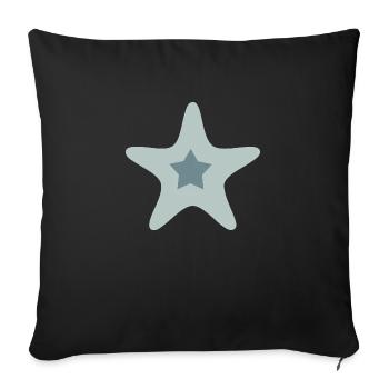 Star - Sofa pillowcase 17,3'' x 17,3'' (45 x 45 cm) - black - Front