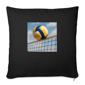 Sport - Volley-ball - Housse de coussin décorative 45 x 45 cm - noir - Devant