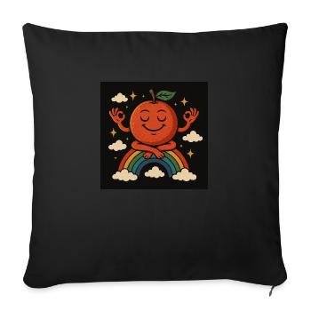 Orange arc-en-ciel - Housse de coussin décorative 45 x 45 cm - noir - Devant