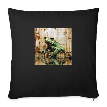 graffiti tree frog rust metal urban street art - Sofa pillowcase 17,3'' x 17,3'' (45 x 45 cm) - black - Front