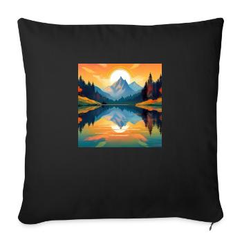 Artistic Sunset Landscape: Bold Nature Design - Sofa pillowcase 17,3'' x 17,3'' (45 x 45 cm) - black - Front