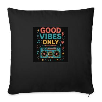 Vibes uniquement - Housse de coussin décorative 45 x 45 cm - noir - Devant